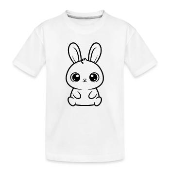 Kawaii Hase Große Augen Süß Vektor - Kinder Premium Bio T-Shirt - Weiß - Vorne