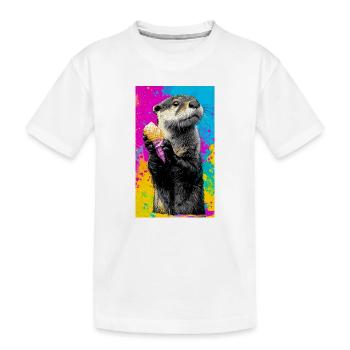 Otter - Kinder Premium Bio T-Shirt - Weiß - Vorne