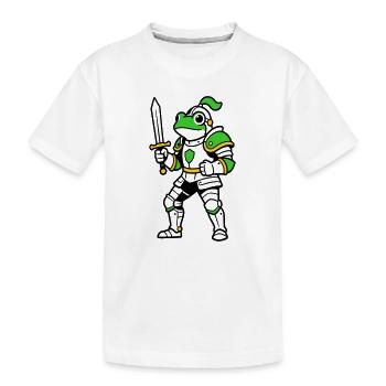 Frog Knight - Kids' Premium Organic T-Shirt - white - Front