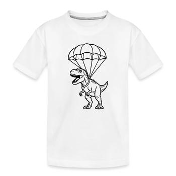 T Rex avec parachute - T-shirt bio Premium Enfant - blanc - Devant