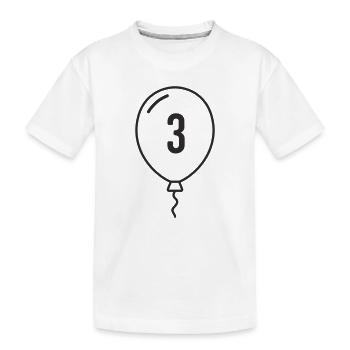 Balloon Number 3 – Birthday & Party Design - Kids' Premium Organic T-Shirt - white - Front