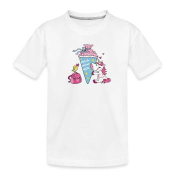 Einschulung Einhorn. Ach du meine Tüte! - Kinder Premium Bio T-Shirt - Weiß - Vorne