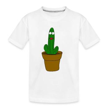 Cactus avec visage - T-shirt bio Premium Enfant - blanc - Devant