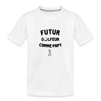 Futur golfeur comme papy t-shirt enfant golf - T-shirt bio Premium Enfant - blanc - Devant