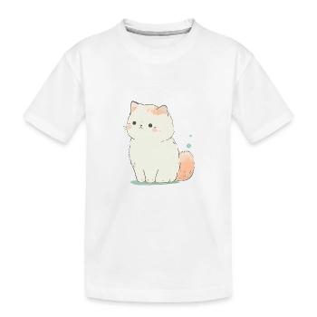 Chat mignon pastel - T-shirt bio Premium Enfant - blanc - Devant
