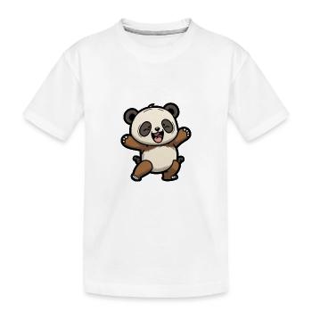 Baby-Panda - Kinder Premium Bio T-Shirt - Weiß - Vorne