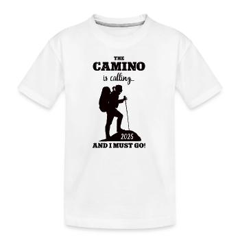 Camino 2025 Pilger Reise Pilgern Jakobsweg Wandern - Kinder Premium Bio T-Shirt - Weiß - Vorne