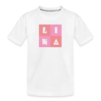 Lina Babyname girl's name pink - Kids' Premium Organic T-Shirt - white - Front