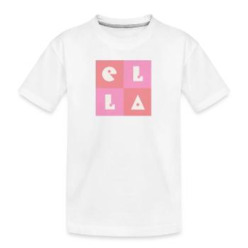 Ella First Name Baby Name Girl pink - Kids' Premium Organic T-Shirt - white - Front