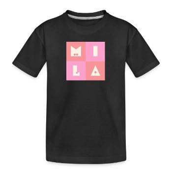 Mila Name Girl Baby Pink - Kids' Premium Organic T-Shirt - black - Front
