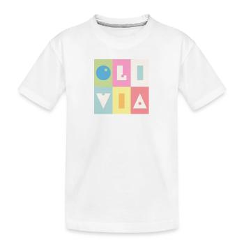 Olivia Name Baby girl girl colorful - Kids' Premium Organic T-Shirt - white - Front