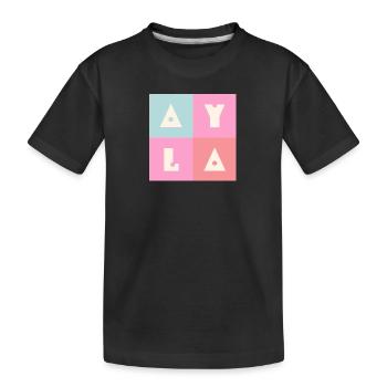 Ayla Baby Name Girl Pink - Kids' Premium Organic T-Shirt - black - Front