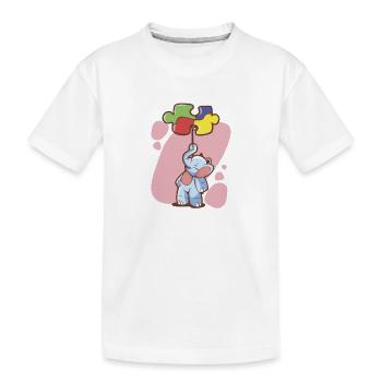 fier de sensibiliser le public à l’autisme - T-shirt bio Premium Enfant - blanc - Devant