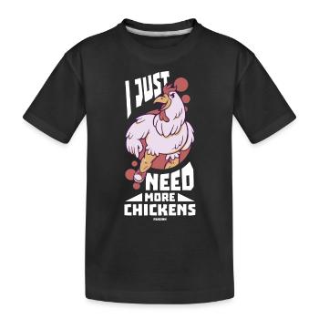 Chicken - Kids' Premium Organic T-Shirt - black - Front