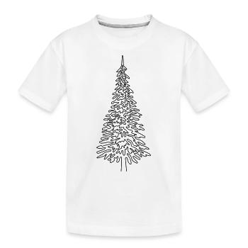 Christmas tree continuous line Art Line - Kids' Premium Organic T-Shirt - white - Front