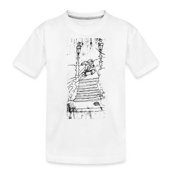 Skate Contest an der Brücke der Liebe Annecy 74 - Kinder Premium Bio T-Shirt - Weiß - Vorne