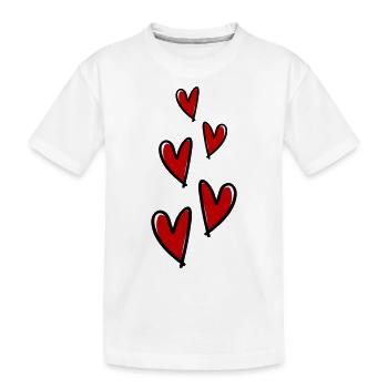 Symbole de l’amour des cœurs - T-shirt bio Premium Enfant - blanc - Devant