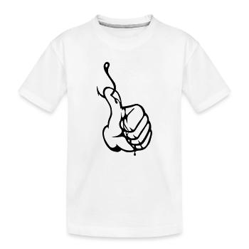 Angler Thumbs up Nokidding Logo - T-shirt bio Premium Enfant - blanc - Devant