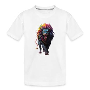 Mehrfarbiger Löwe - Kinder Premium Bio T-Shirt - Weiß - Vorne