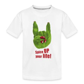 Spice UP your life - Basilikum - Rock ’n’ Roll - Kinder Premium Bio T-Shirt - Weiß - Vorne