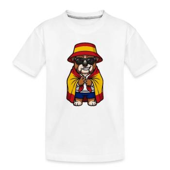Chien de dessin animé Bouledogue espagnol Cool & Stylé - T-shirt bio Premium Enfant - blanc - Devant