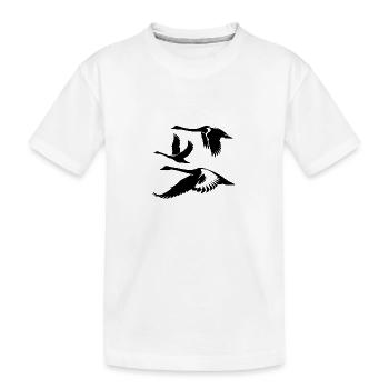 Elegante Höckerschwan Schwarm Schwanenvögel - Kinder Premium Bio T-Shirt - Weiß - Vorne