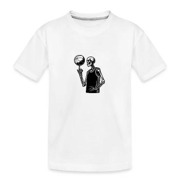 Basketball spielendes Skelett Halloween Style - Kinder Premium Bio T-Shirt - Weiß - Vorne