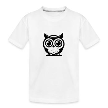 Nachtvogel niedliche Eulen mit großen Augen - Kinder Premium Bio T-Shirt - Weiß - Vorne
