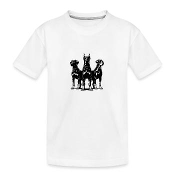 Trois élégants chiens de garde vigilants en poste - T-shirt bio Premium Enfant - blanc - Devant