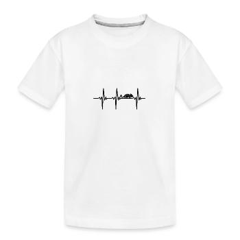 Battement de cœur pour caméléon drôle - T-shirt bio Premium Enfant - blanc - Devant