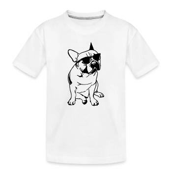 Le Bouledogue Français au soleil - T-shirt bio Premium Enfant - blanc - Devant