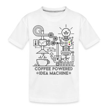 Coffee powered - black - Kinder Premium Bio T-Shirt - Weiß - Vorne