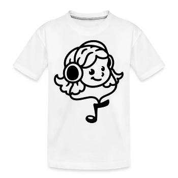 Mädchen Kopfhörer - line - Kinder Premium Bio T-Shirt - Weiß - Vorne