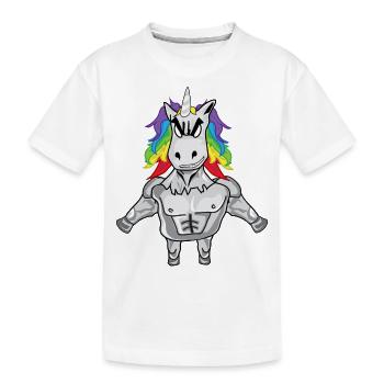 Muskel Einhorn - Kinder Premium Bio T-Shirt - Weiß - Vorne