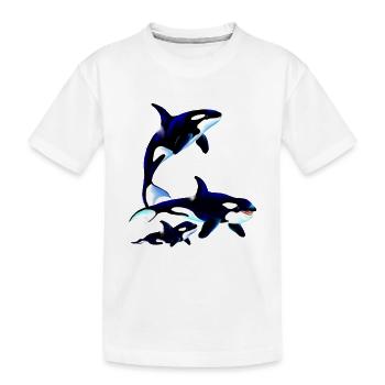 Killer Whale Family - Kinder Premium Bio T-Shirt - Weiß - Vorne
