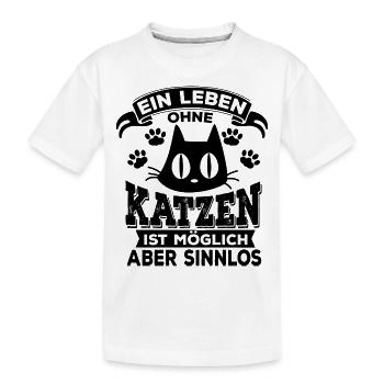 Katze schnurren miau Stubentiger Kätzchen - Kinder Premium Bio T-Shirt - Weiß - Vorne