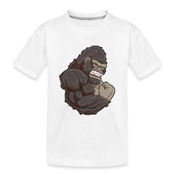 Gorilla At The Gym - Training Fitness Muskeln - Kinder Premium Bio T-Shirt - Weiß - Vorne