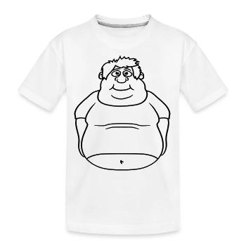 circle ball man fat thick clipart cartoon cartoon lu - Kids' Premium Organic T-Shirt - white - Front