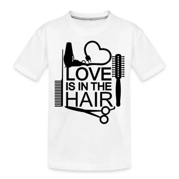 Love is in the hair (1c) - Kids' Premium Organic T-Shirt - white - Front
