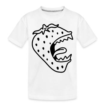 Monster Strawberry - Kids' Premium Organic T-Shirt - white - Front