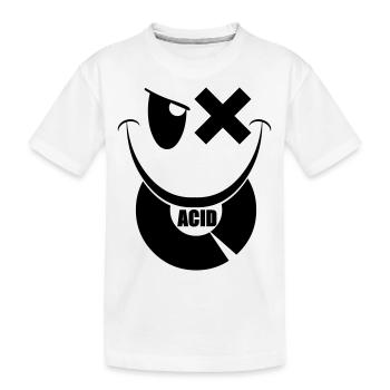smiley acid techno vinyl - T-shirt bio Premium Enfant - blanc - Devant