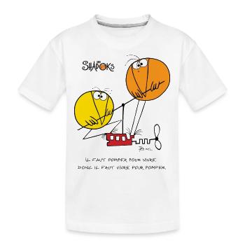 Shadoks pump - Kids' Premium Organic T-Shirt - white - Front