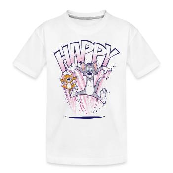Tom and Jerry Happy - Kids' Premium Organic T-Shirt - white - Front
