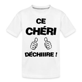 Chéri Love Chérie Amour Femme Mari Valentin - Kids' Premium Organic T-Shirt - white - Front
