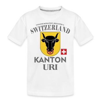 Kantons T-Shirt uri, Schweiz, switzerlang - Kinder Premium Bio T-Shirt - Weiß - Vorne