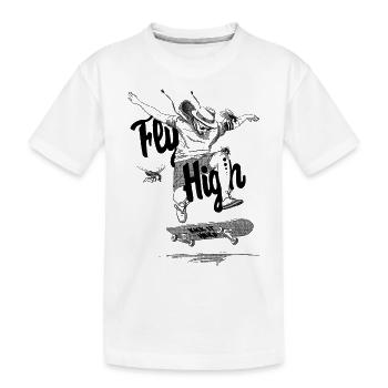 Skater Geburtstag Longboard Design - Kinder Premium Bio T-Shirt - Weiß - Vorne