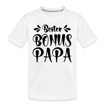 Bester Bonus Papa Vater Vatertag Stiefvater Spruch - Kinder Premium Bio T-Shirt - Weiß - Vorne
