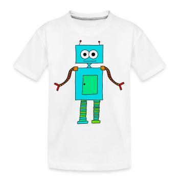 Süßer Roboter - Kinder Premium Bio T-Shirt - Weiß - Vorne