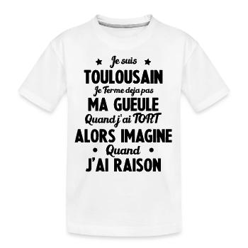 Je suis Toulousain - Je ferme pas ma gueule - T-shirt bio Premium Enfant - blanc - Devant