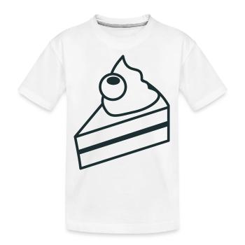 Süßes kleines Kuchenstück nach unten - Kinder Premium Bio T-Shirt - Weiß - Vorne